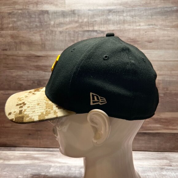 New Era 39THIRTY Pittsburgh Pirates Black Camo Brim Snapback Hat Small-Medium - Picture 5 of 13
